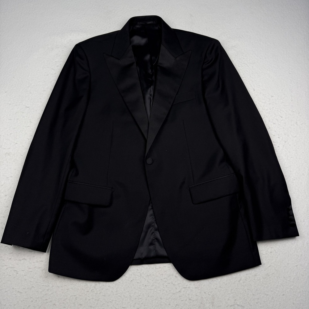 Spencer Stone Company Tuxedo Jacket Mens 38S Black Wool Peak Lapel Dino Filarte